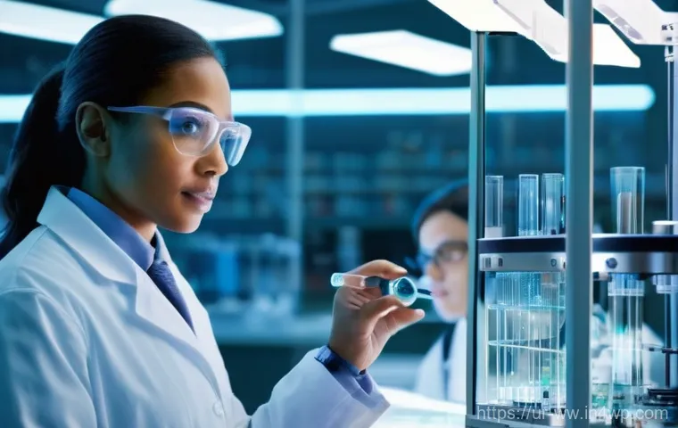 장수 연구에서의 혁신 사례 - **Prompt 1: The Promise of Scientific Discovery**
"A brightly lit, modern laboratory scene with ...