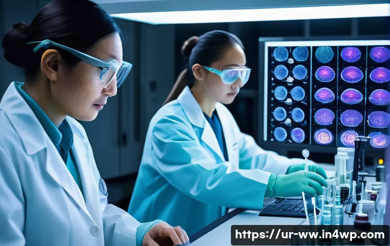장수 연구의 국제적 협력 사례 - A detailed scientific laboratory scene showcasing international researchers from the USA, Japan, and...