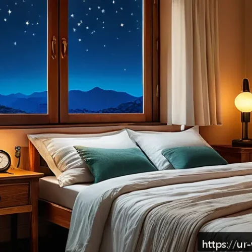 Home 32 장수 연구에서의 개인 맞춤형 접근 - A peaceful bedroom scene in a traditional Pakistani home, softly lit with warm ambient lighting, sho...